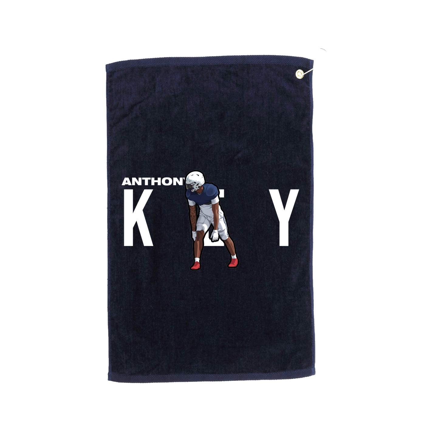 Golf Towel — Player Name in Navy