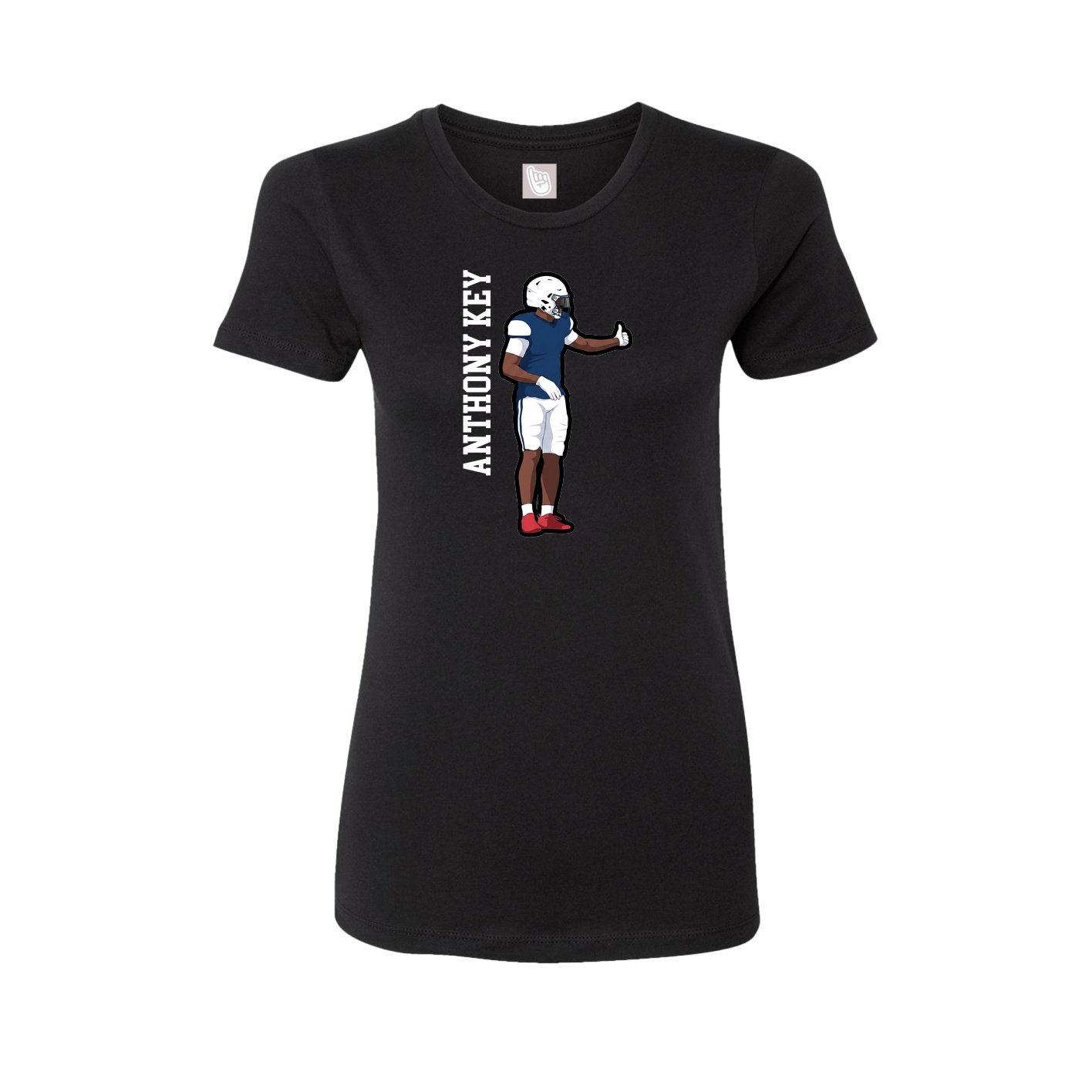 Fitted Women's Tee — Name Vertical in Black