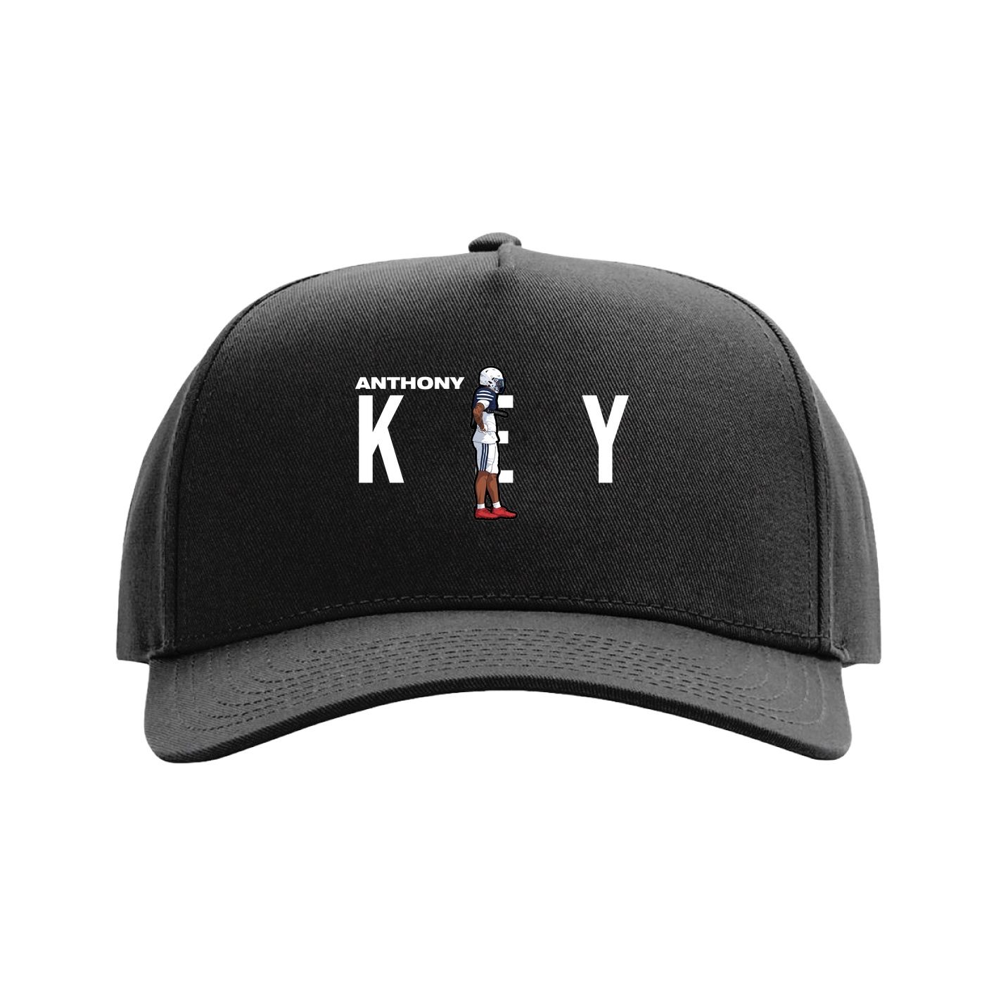 Full Fabric Five-Panel Champ Cap — Player Name in Black