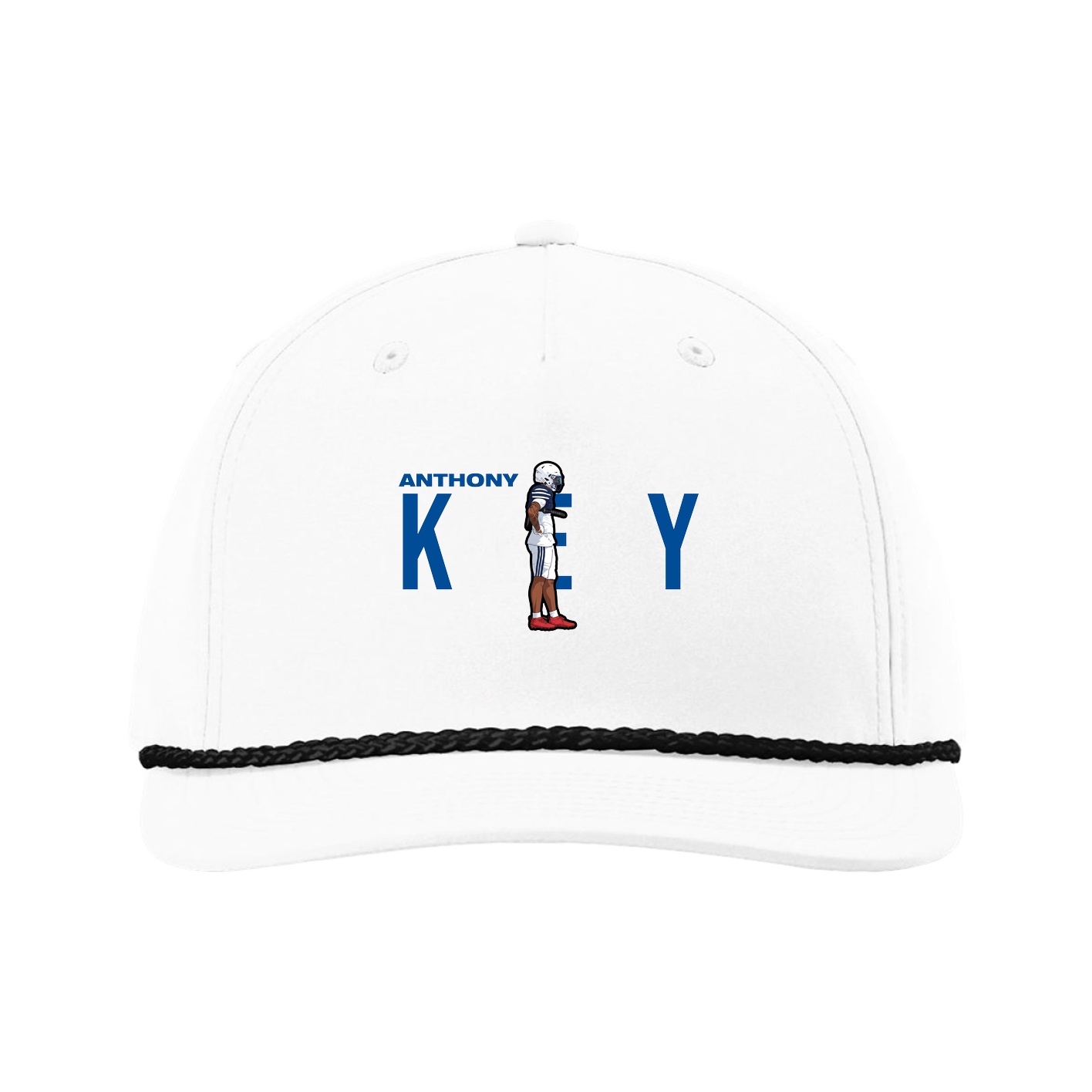 Five-Panel Classic Rope Cap — Player Name in White
