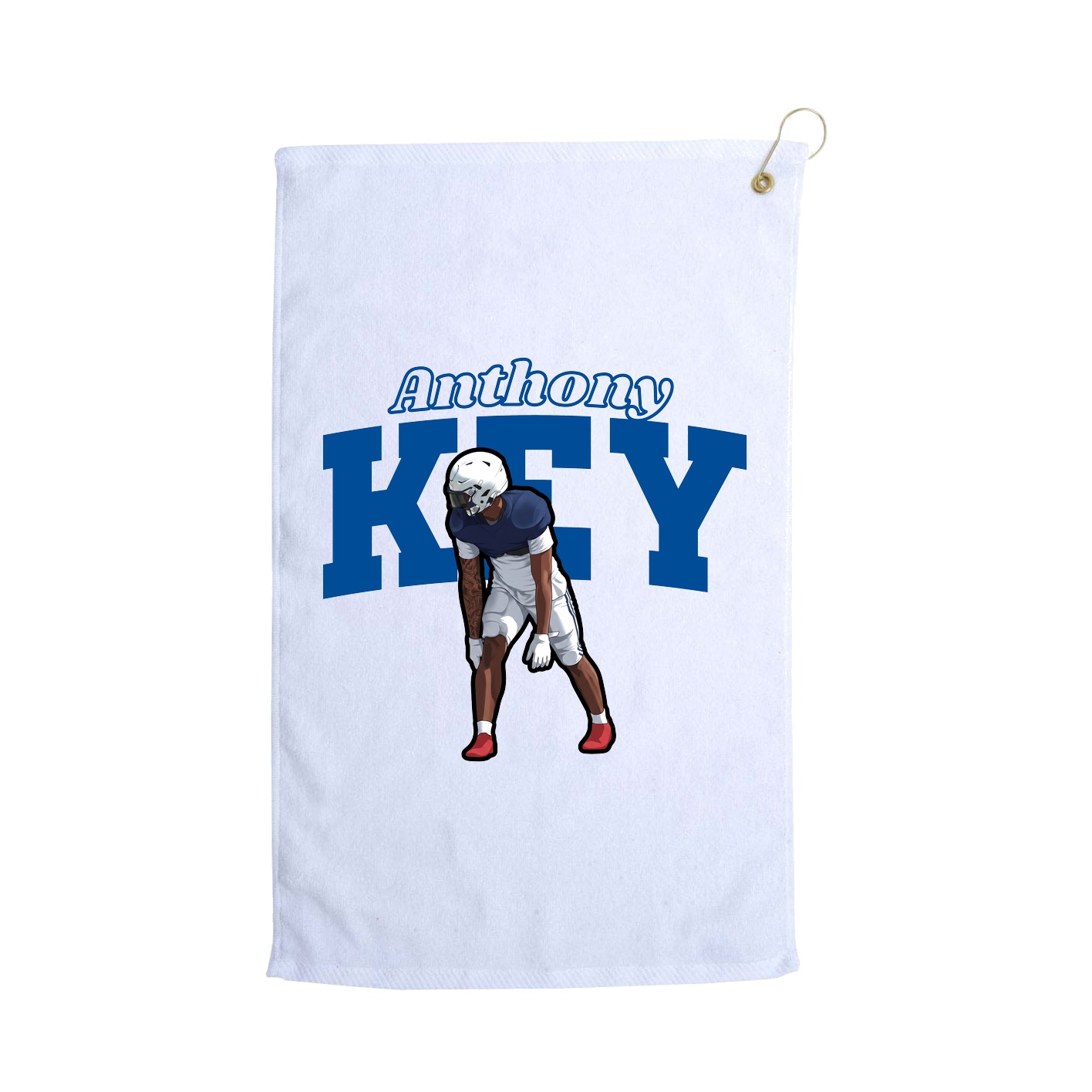 Golf Towel — Name Arch in White