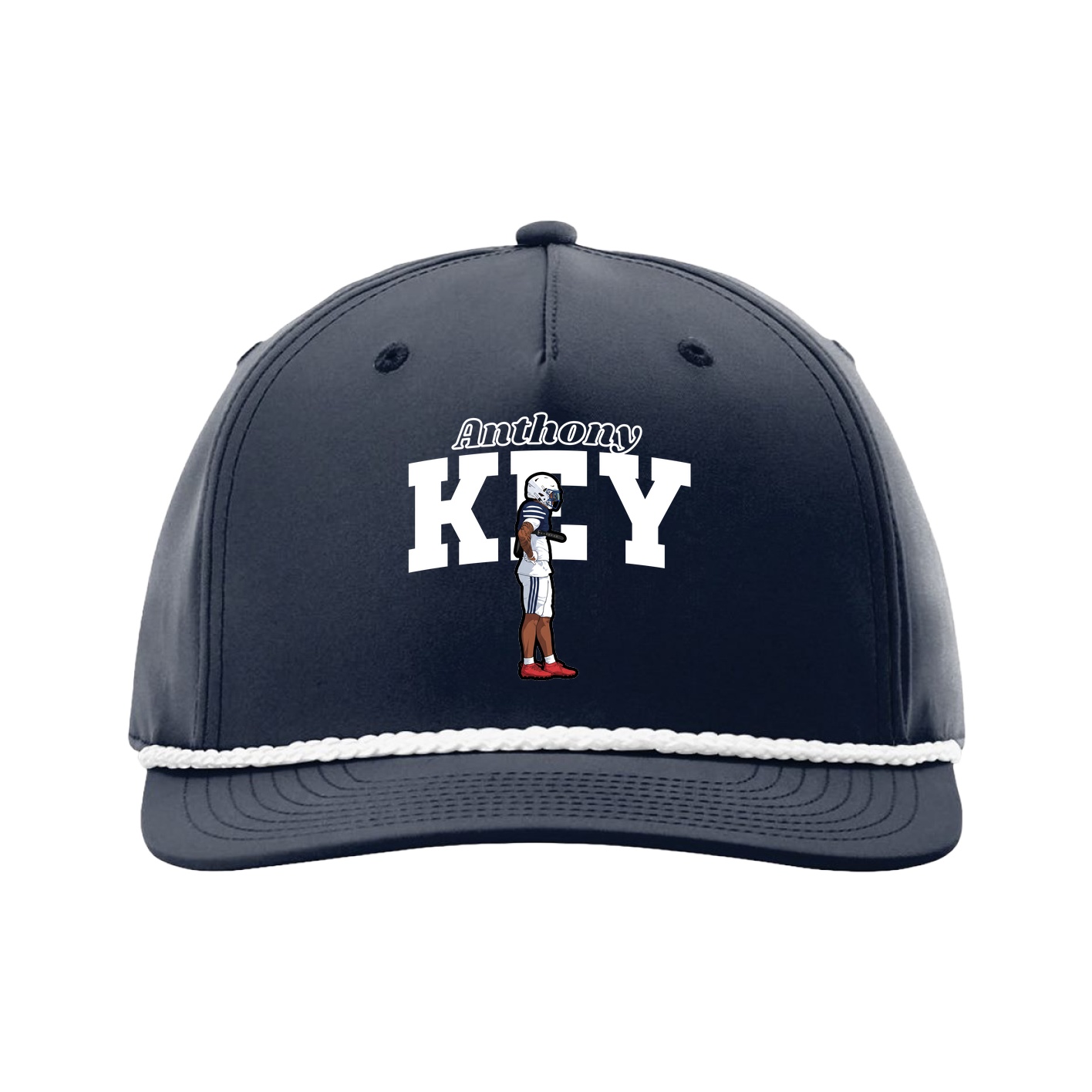 Five-Panel Classic Rope Cap — Name Arch in Navy
