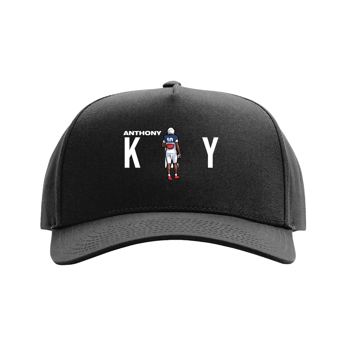 Full Fabric Five-Panel Champ Cap — Player Name in Black