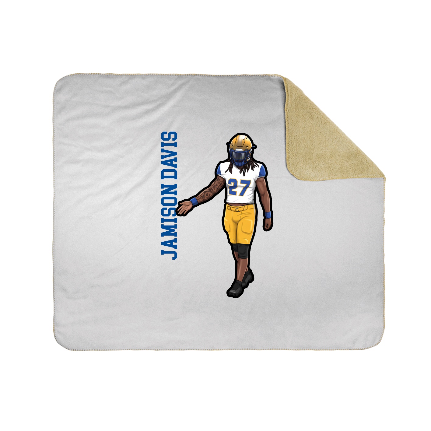 Throw Blanket — Name Vertical in White