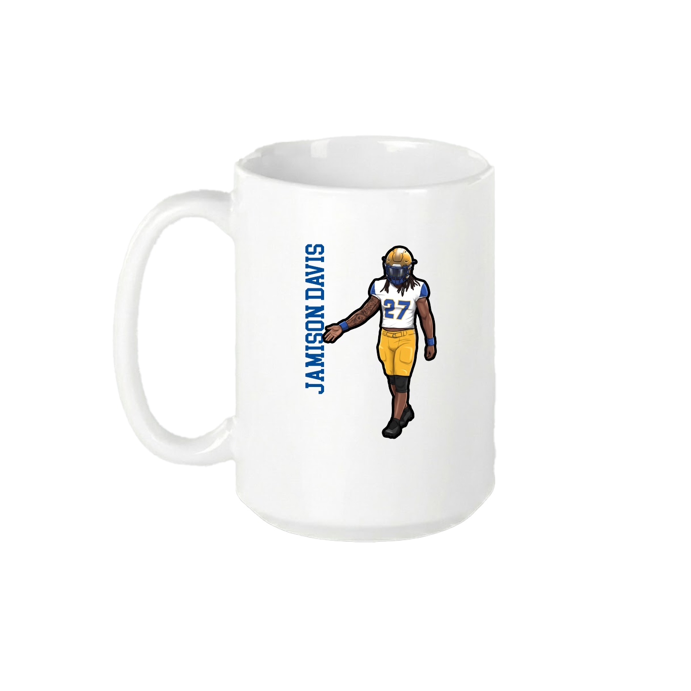 15oz Coffee Mug — Name Vertical in White
