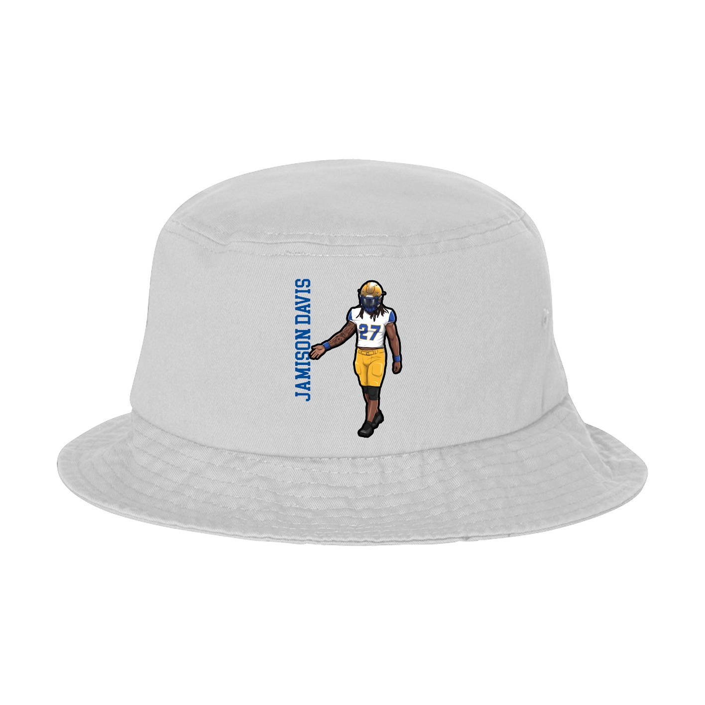 Bucket Cap — Name Vertical in White
