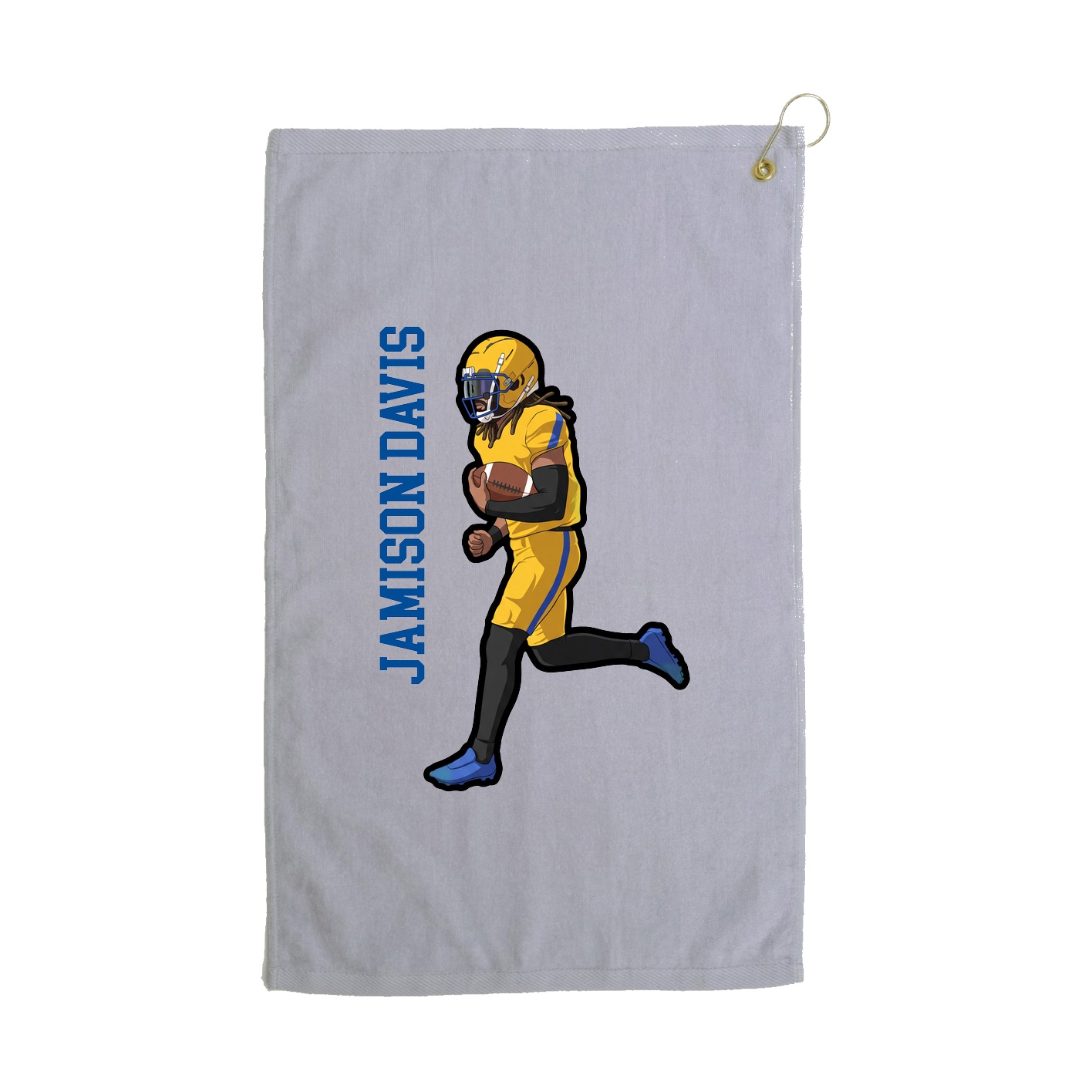 Golf Towel — Name Vertical in Grey