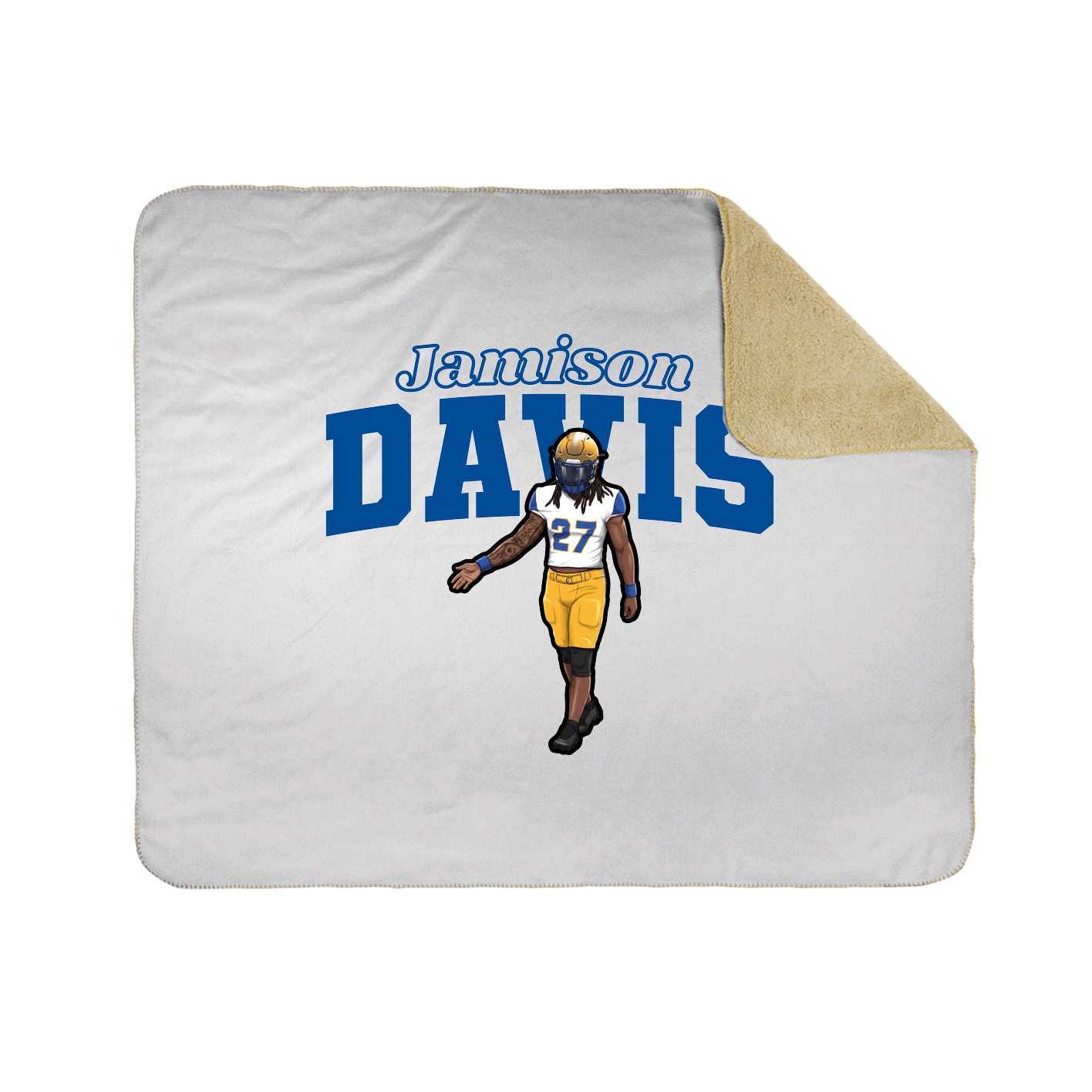 Throw Blanket — Name Arch in White