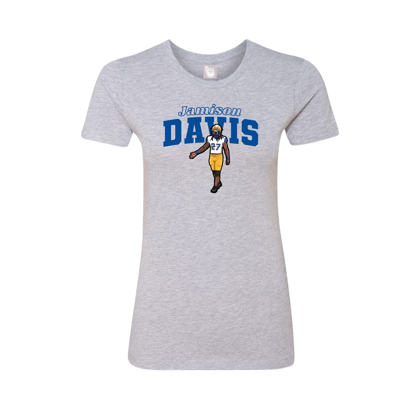 Fitted Women's Tee — Name Arch in Grey