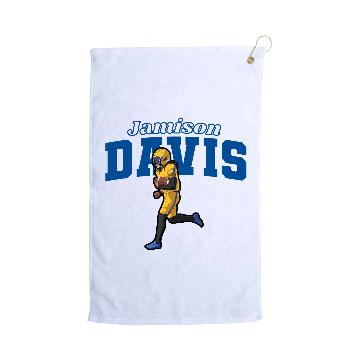 Golf Towel — Name Arch in White