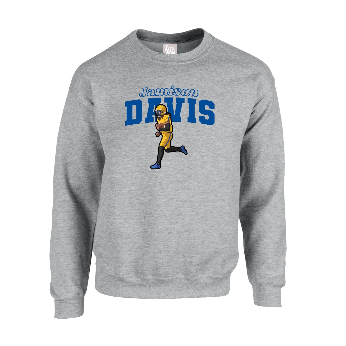 Fleece Crew — Name Arch in Grey