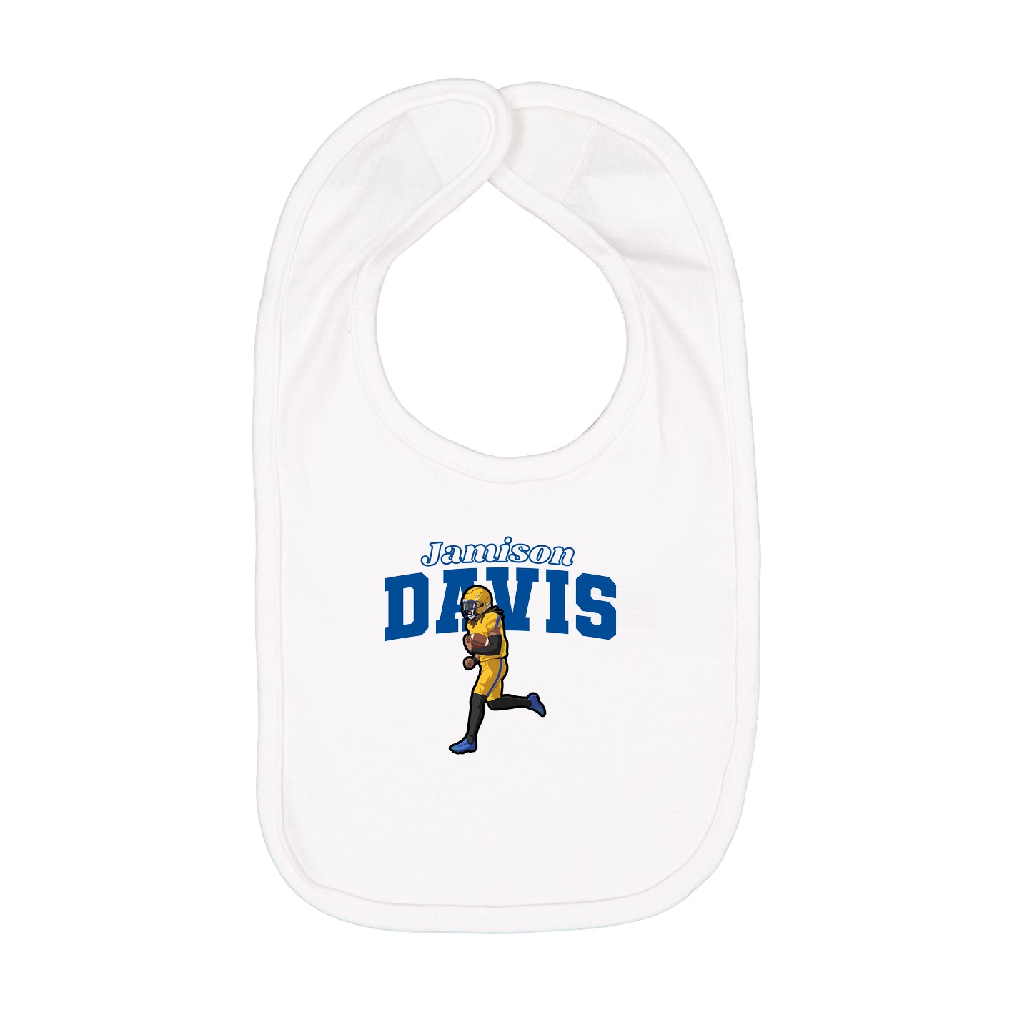 Infant Bib — Name Arch in White