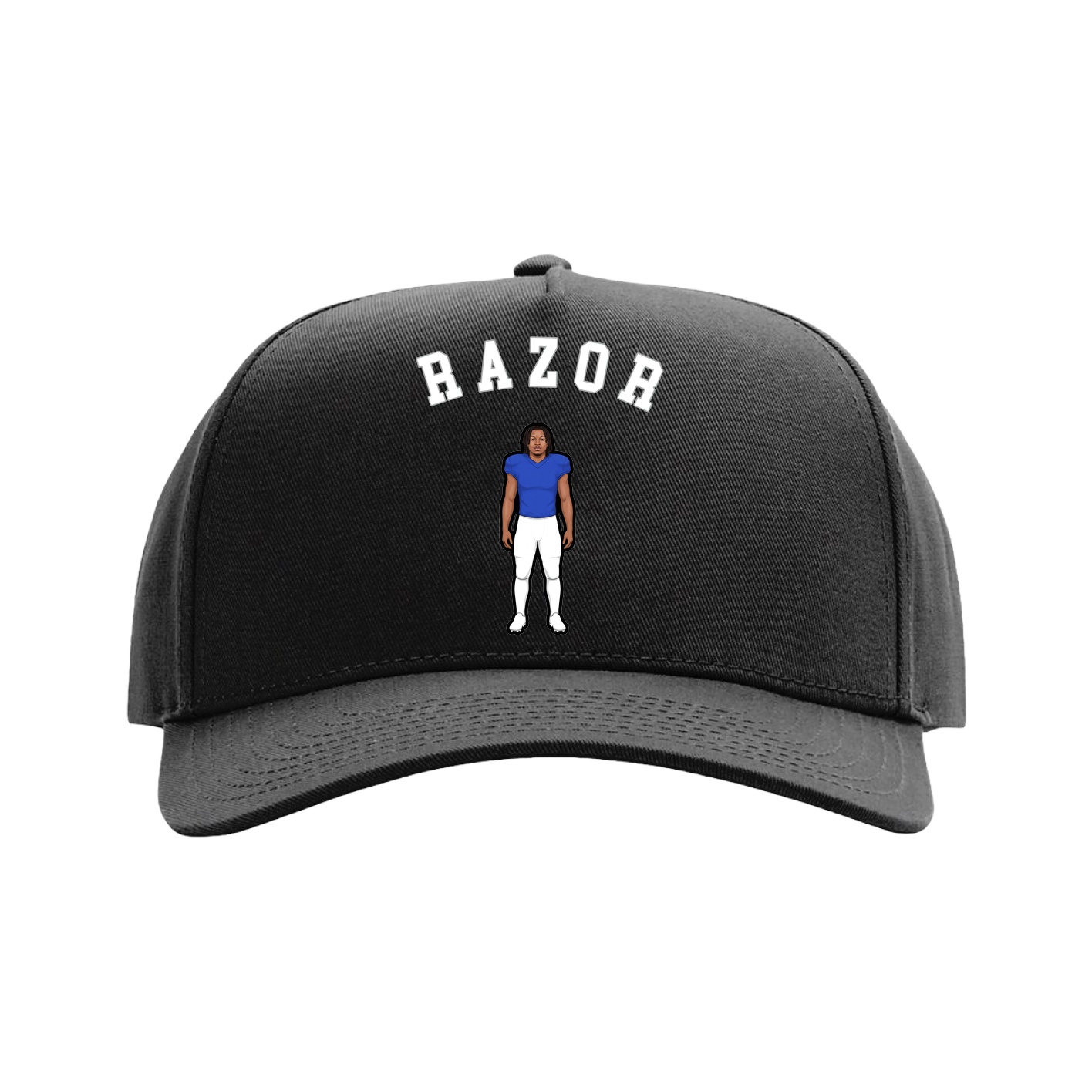 Full Fabric Five-Panel Champ Cap — Shirsey Arch in Black