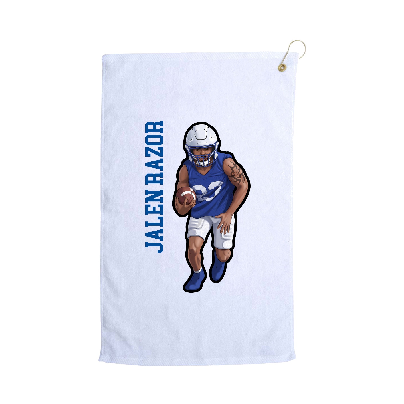Golf Towel — Name Vertical in White