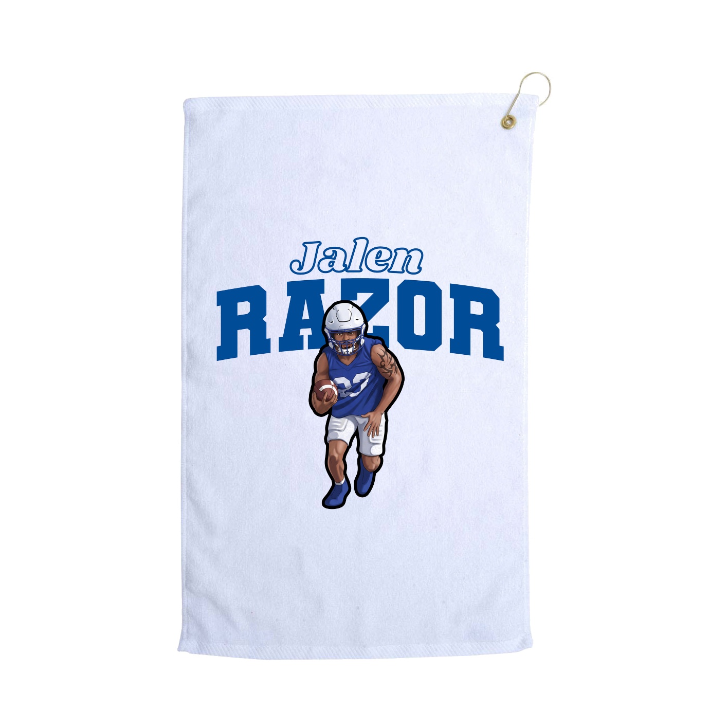 Golf Towel — Name Arch in White