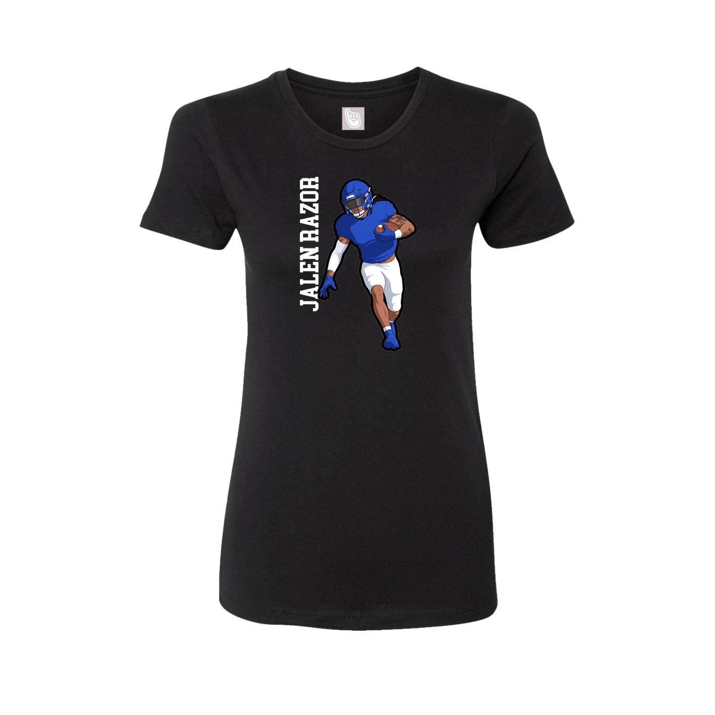Fitted Women's Tee — Name Vertical in Black