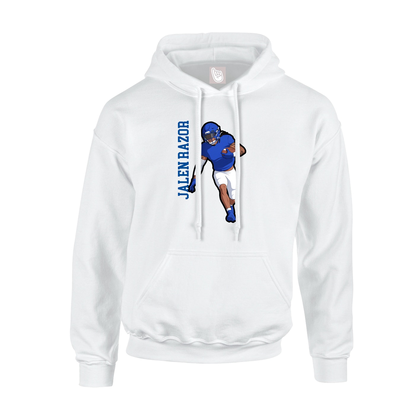 Hoodie — Name Vertical in White
