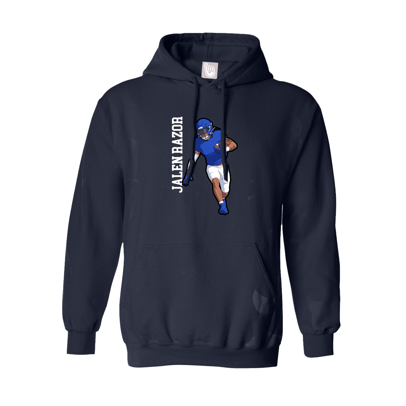 Youth Hoodie — Name Vertical in Navy