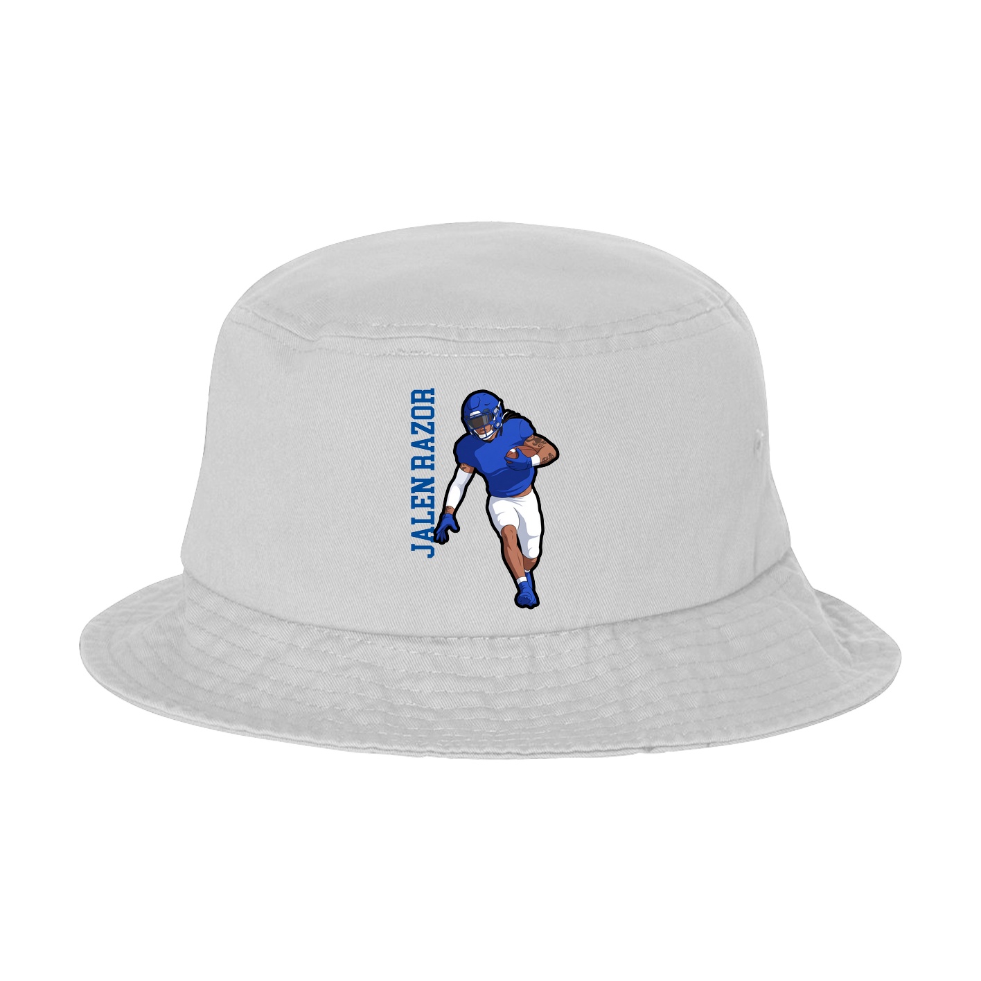 Bucket Cap — Name Vertical in White