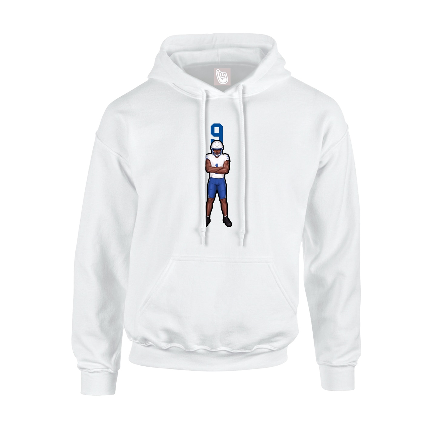Youth Hoodie — Number Top in White