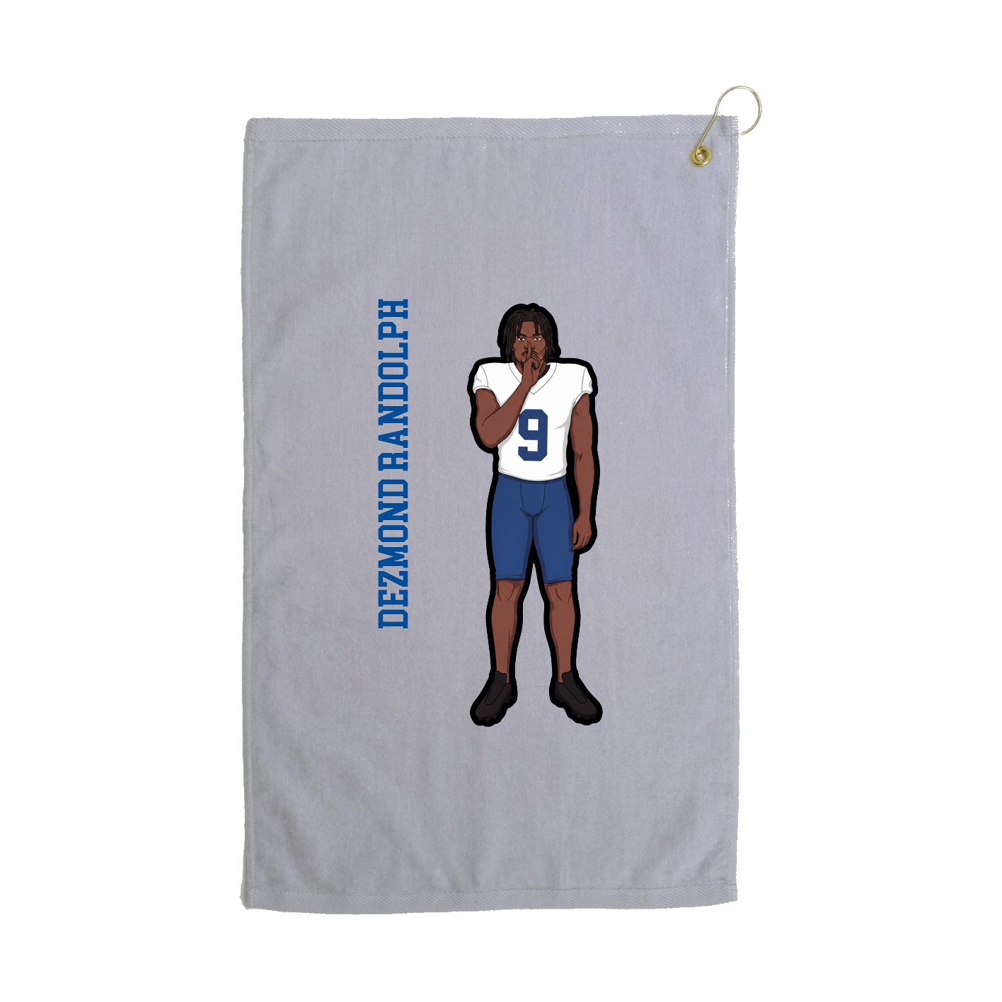 Golf Towel — Name Vertical in Grey