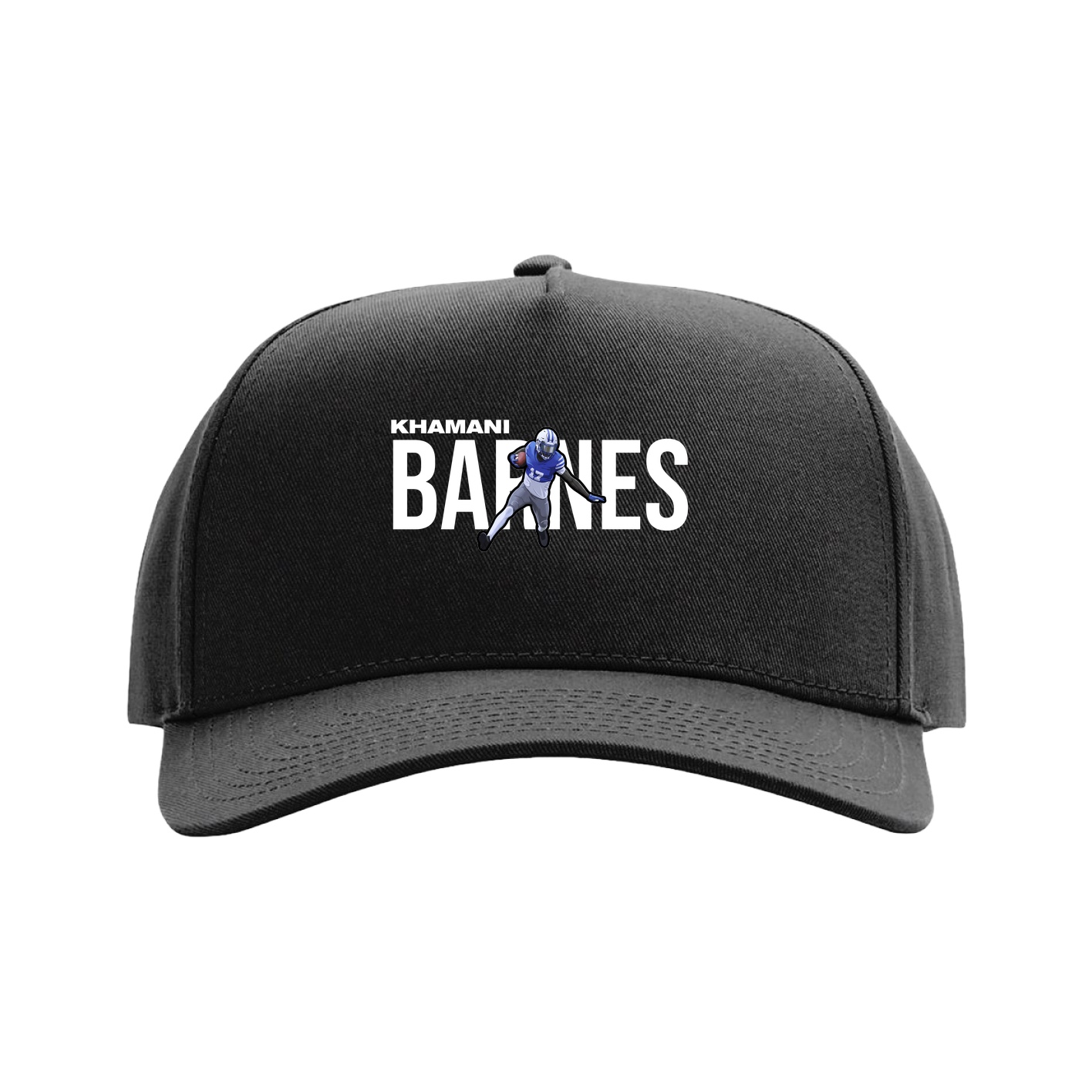 Full Fabric Five-Panel Champ Cap — Player Name in Black