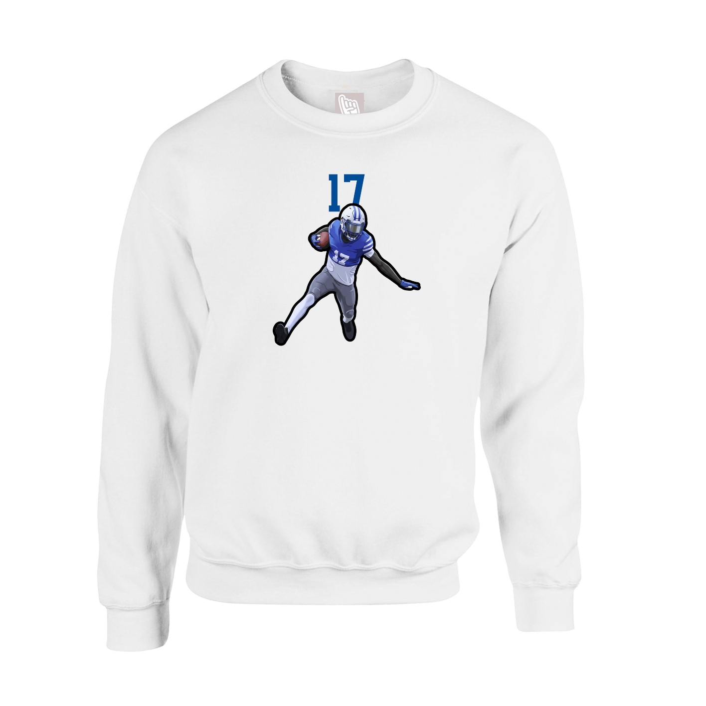Fleece Crew — Number Top in White