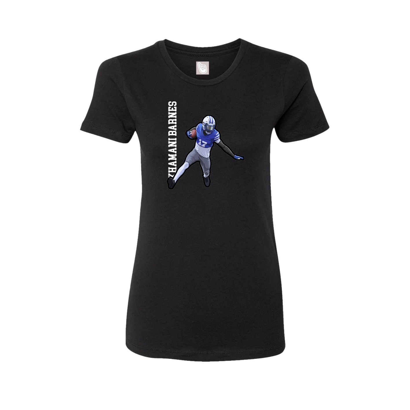 Fitted Women's Tee — Name Vertical in Black