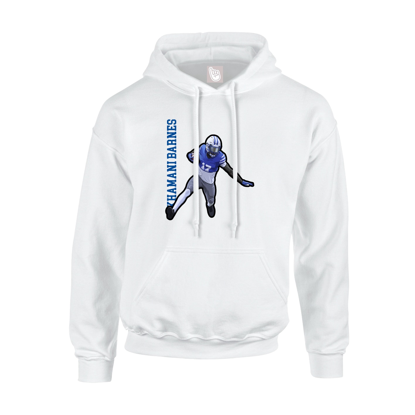 Youth Hoodie — Name Vertical in White