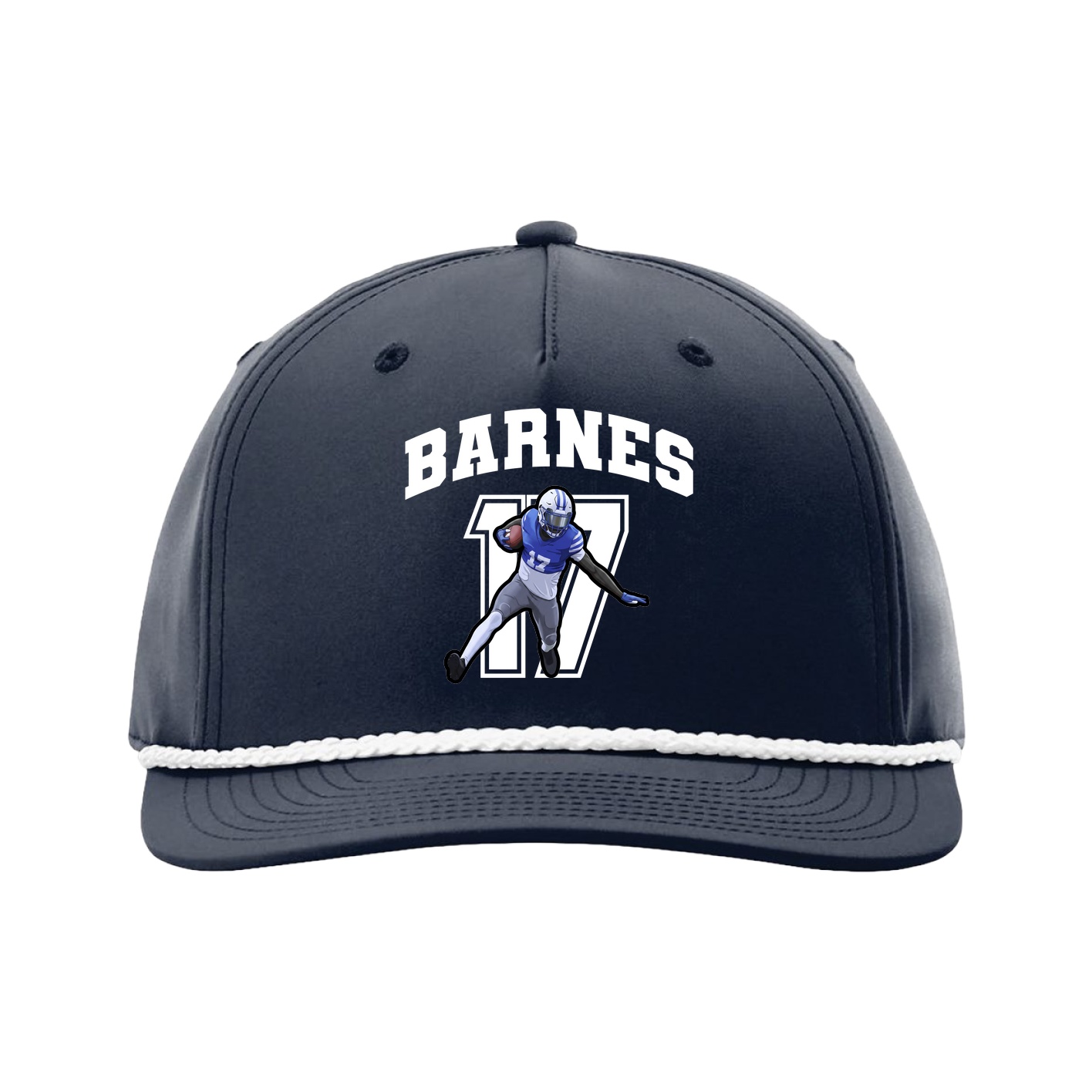Five-Panel Classic Rope Cap — Number in Navy