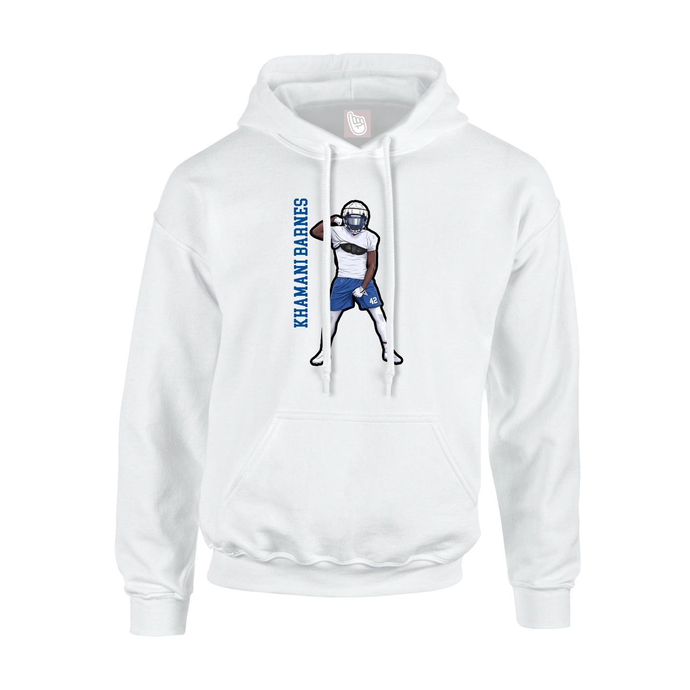 Hoodie — Name Vertical in White