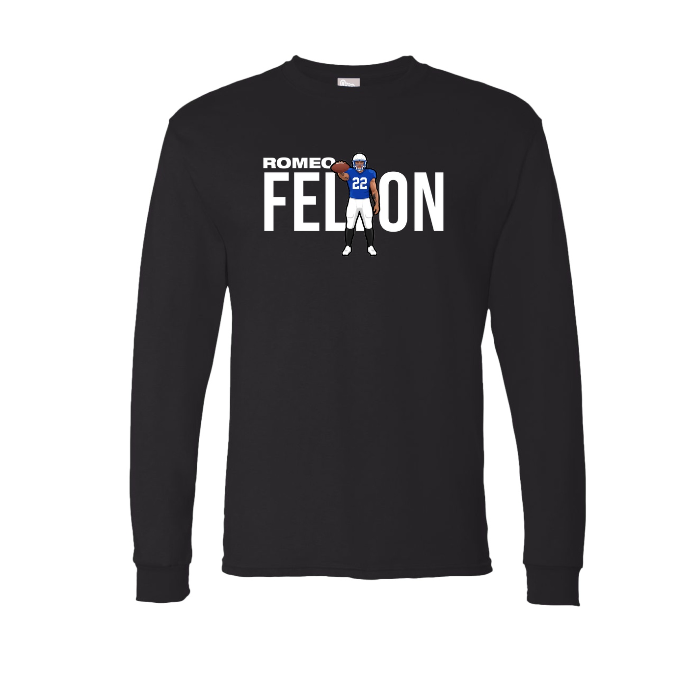 Long Sleeve Tee — Player Name in Black