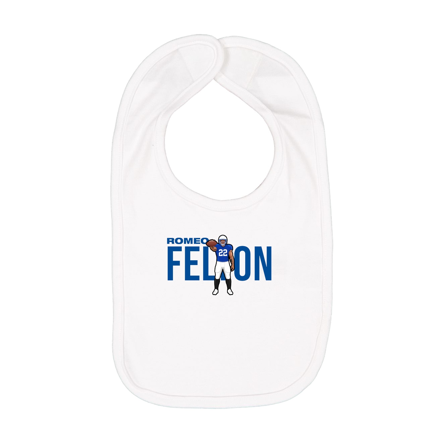 Infant Bib — Player Name in White