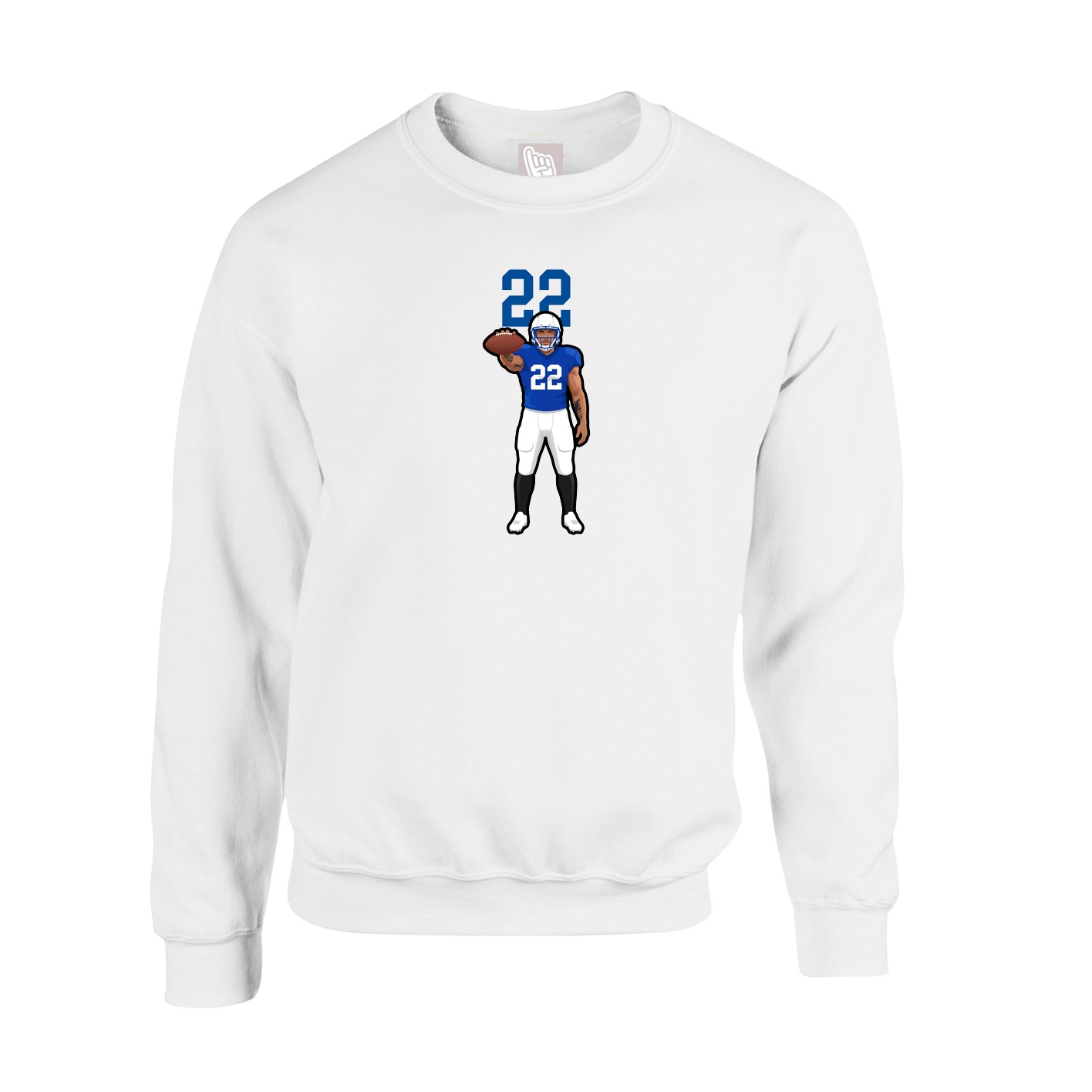 Fleece Crew — Number Top in White