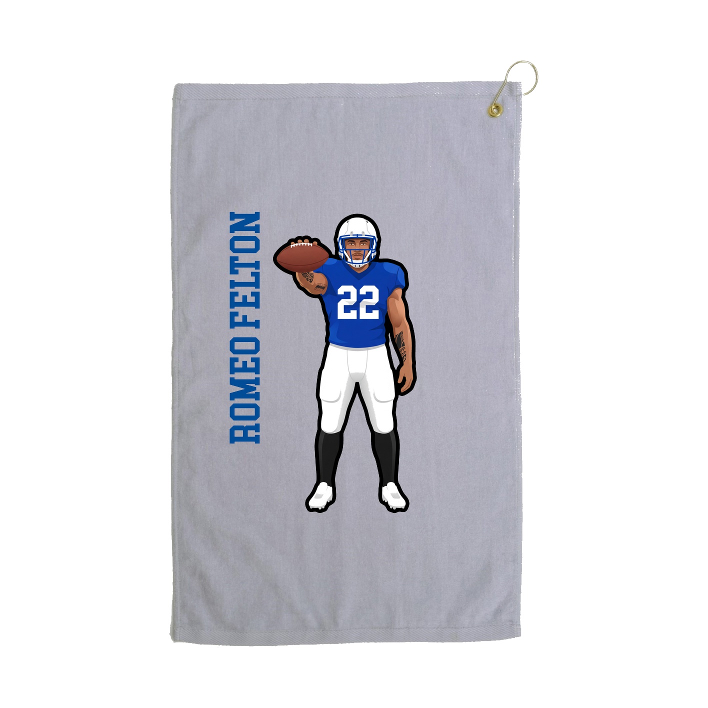 Golf Towel — Name Vertical in Grey