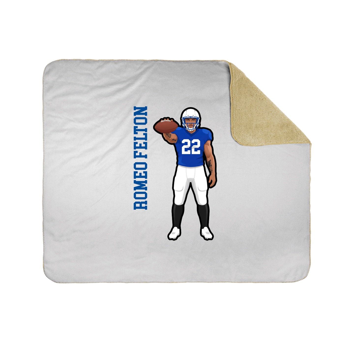Throw Blanket — Name Vertical in White