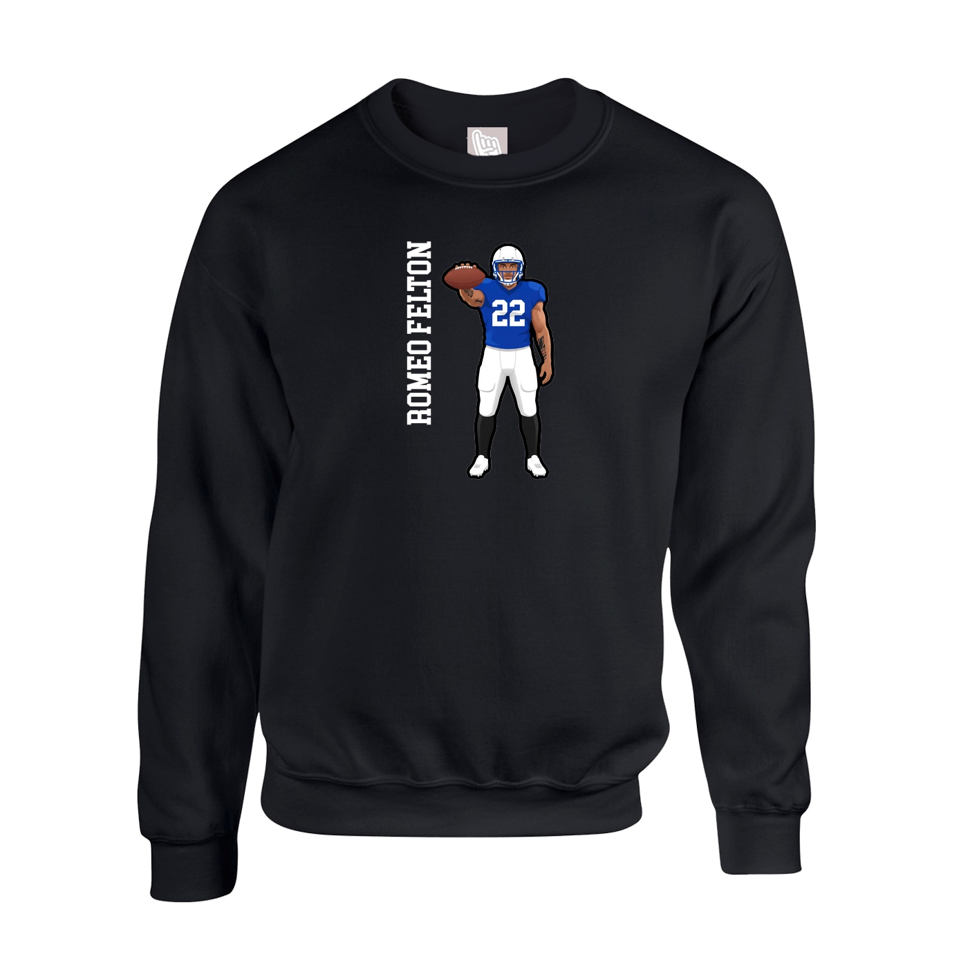 Fleece Crew — Name Vertical in Black