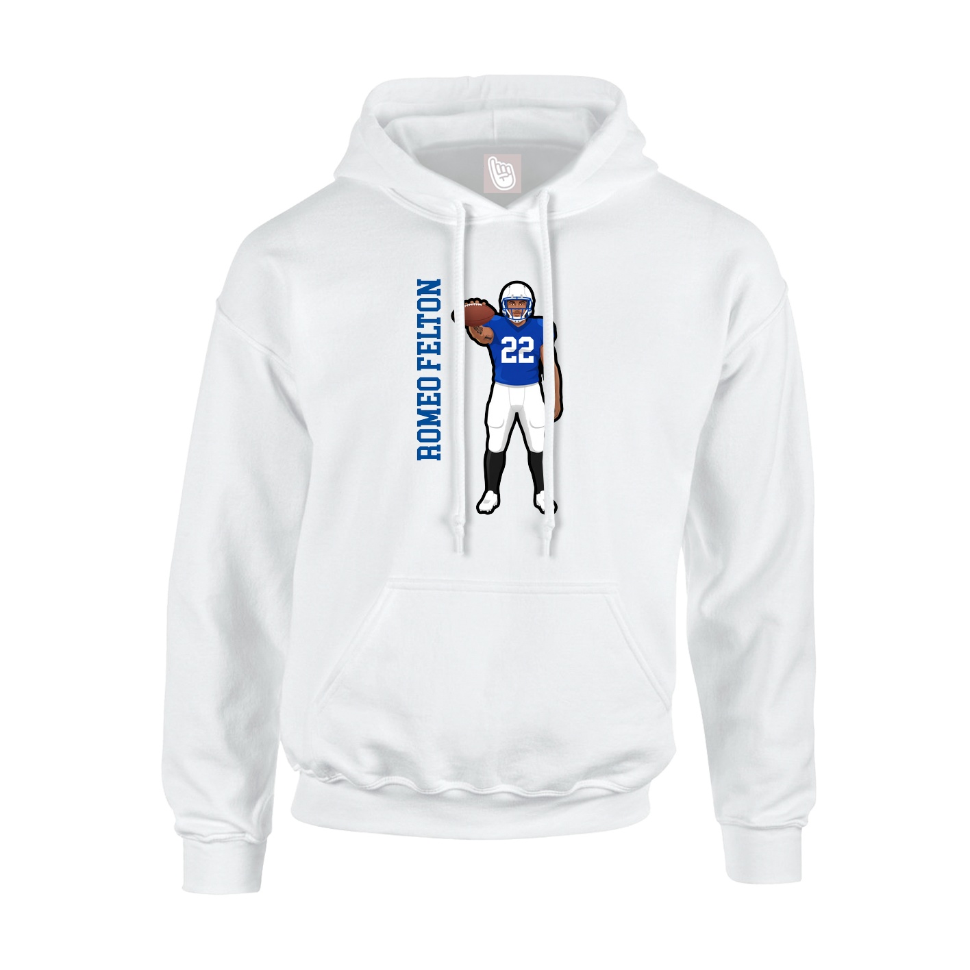 Youth Hoodie — Name Vertical in White
