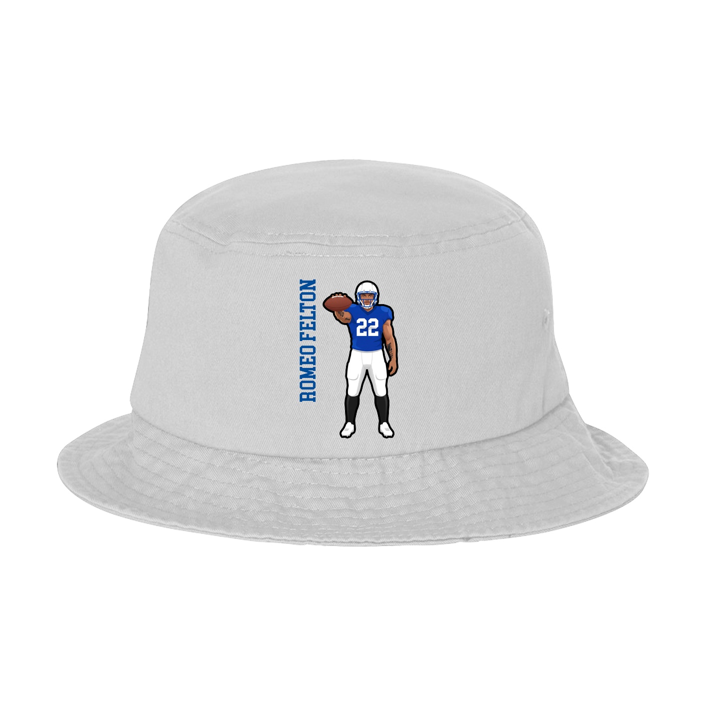 Bucket Cap — Name Vertical in White