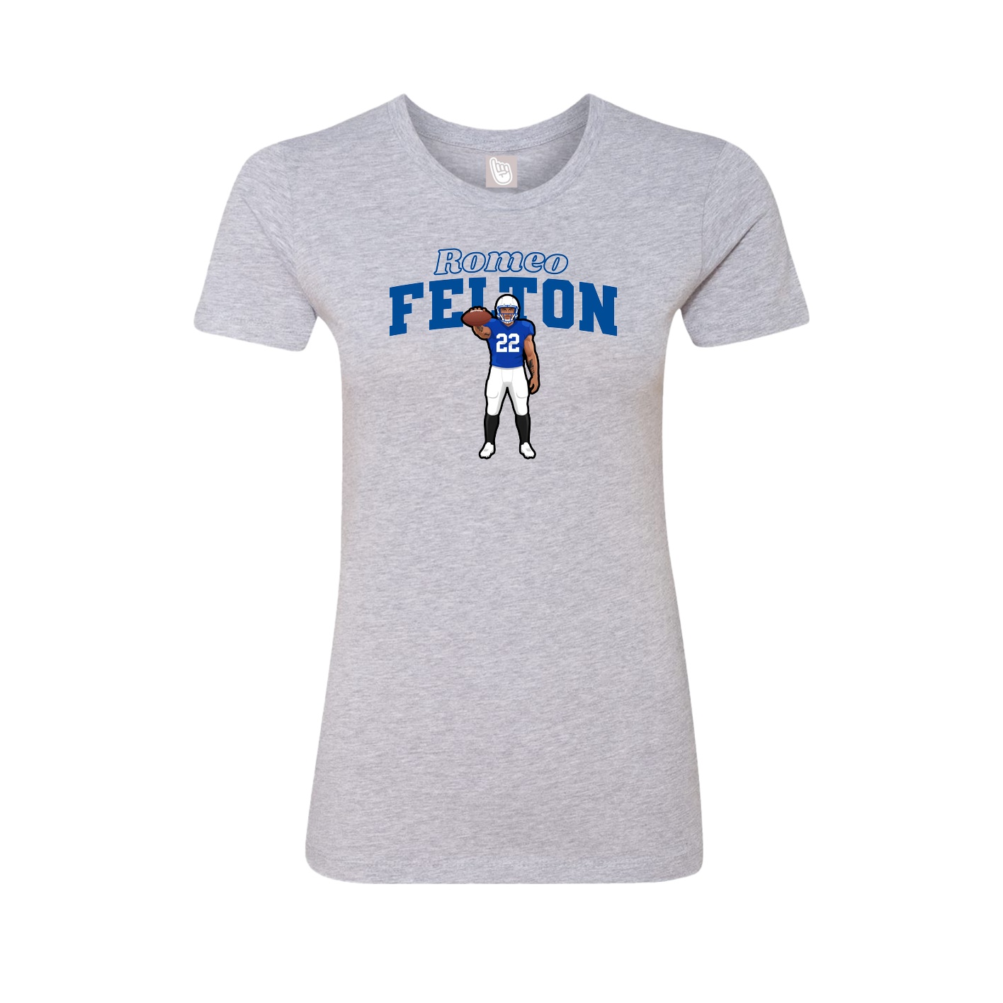 Fitted Women's Tee — Name Arch in Grey