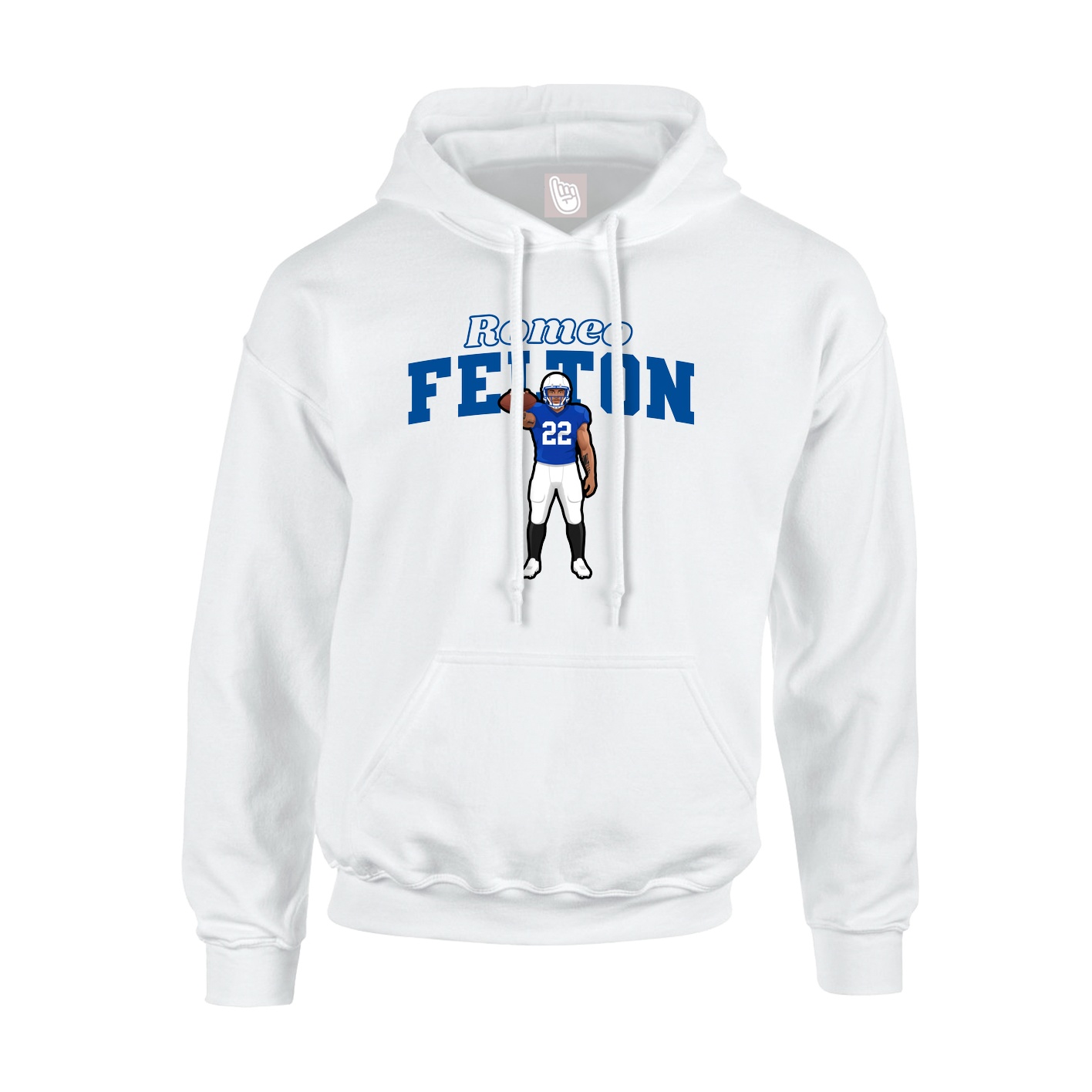 Youth Hoodie — Name Arch in White