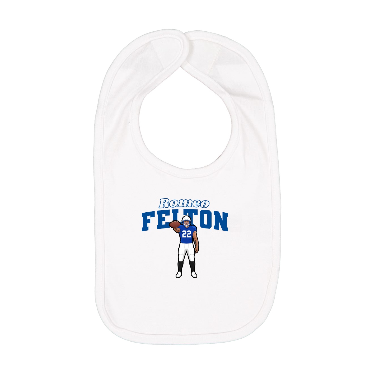 Infant Bib — Name Arch in White