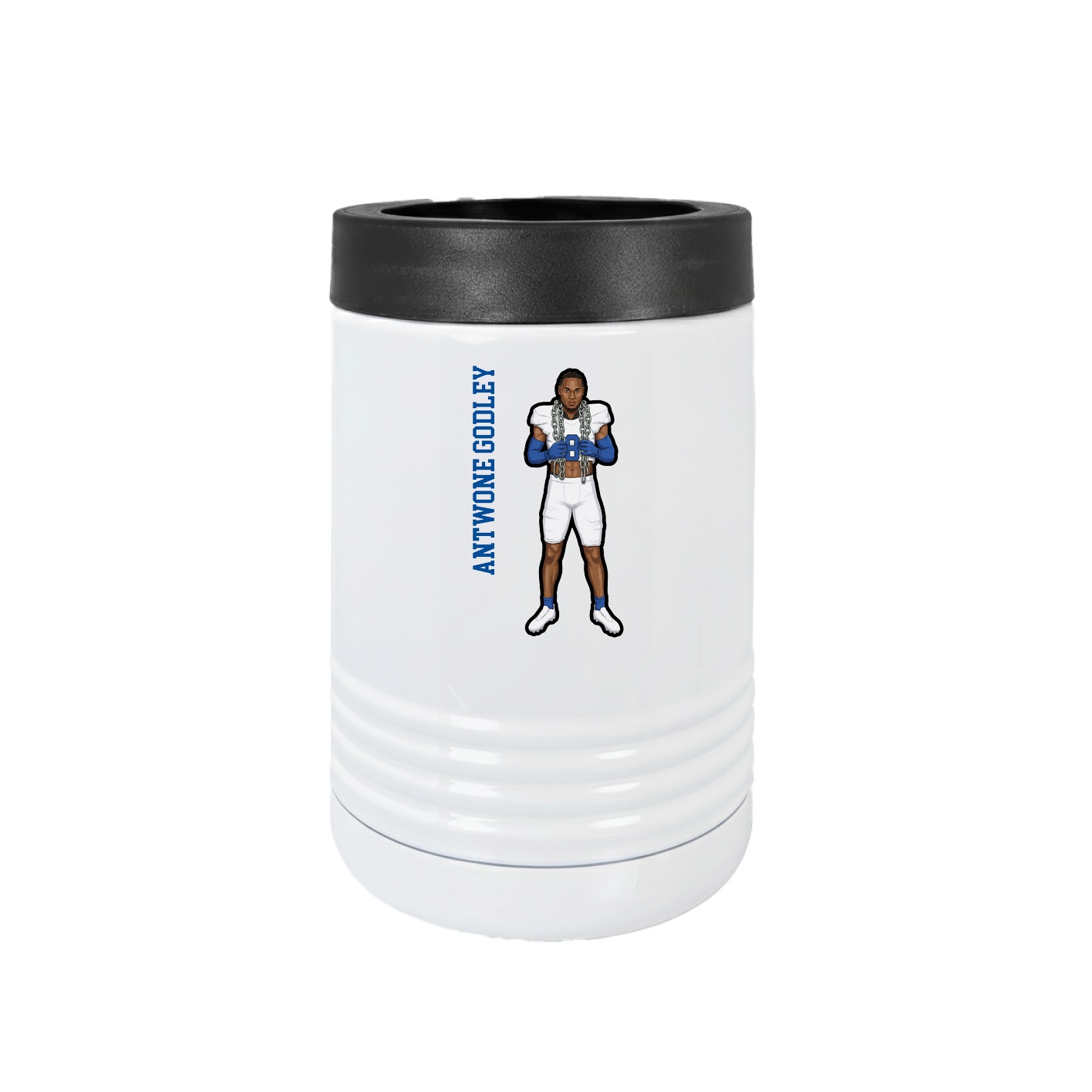 Beverage Holder — Name Vertical in White