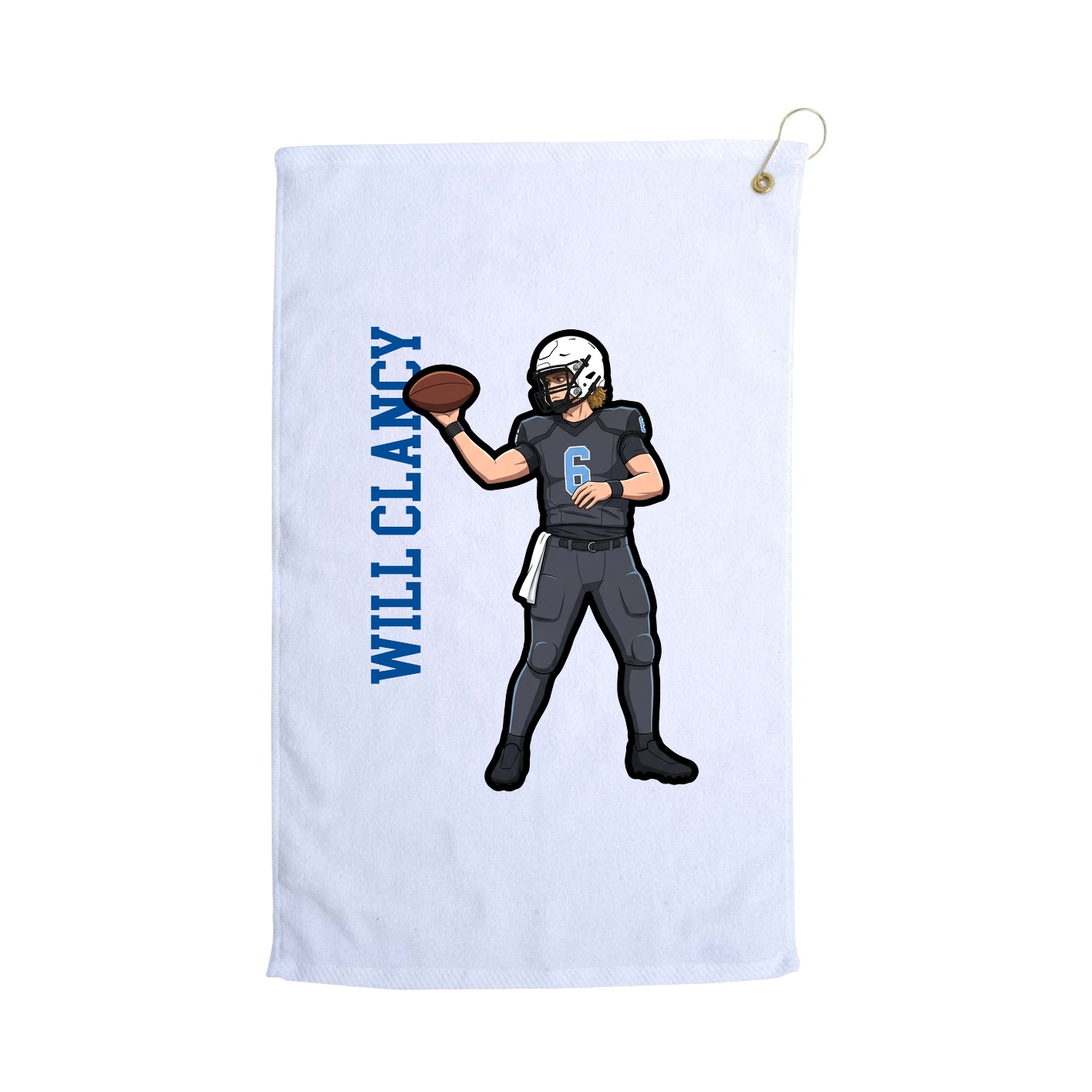 Golf Towel — Name Vertical in White