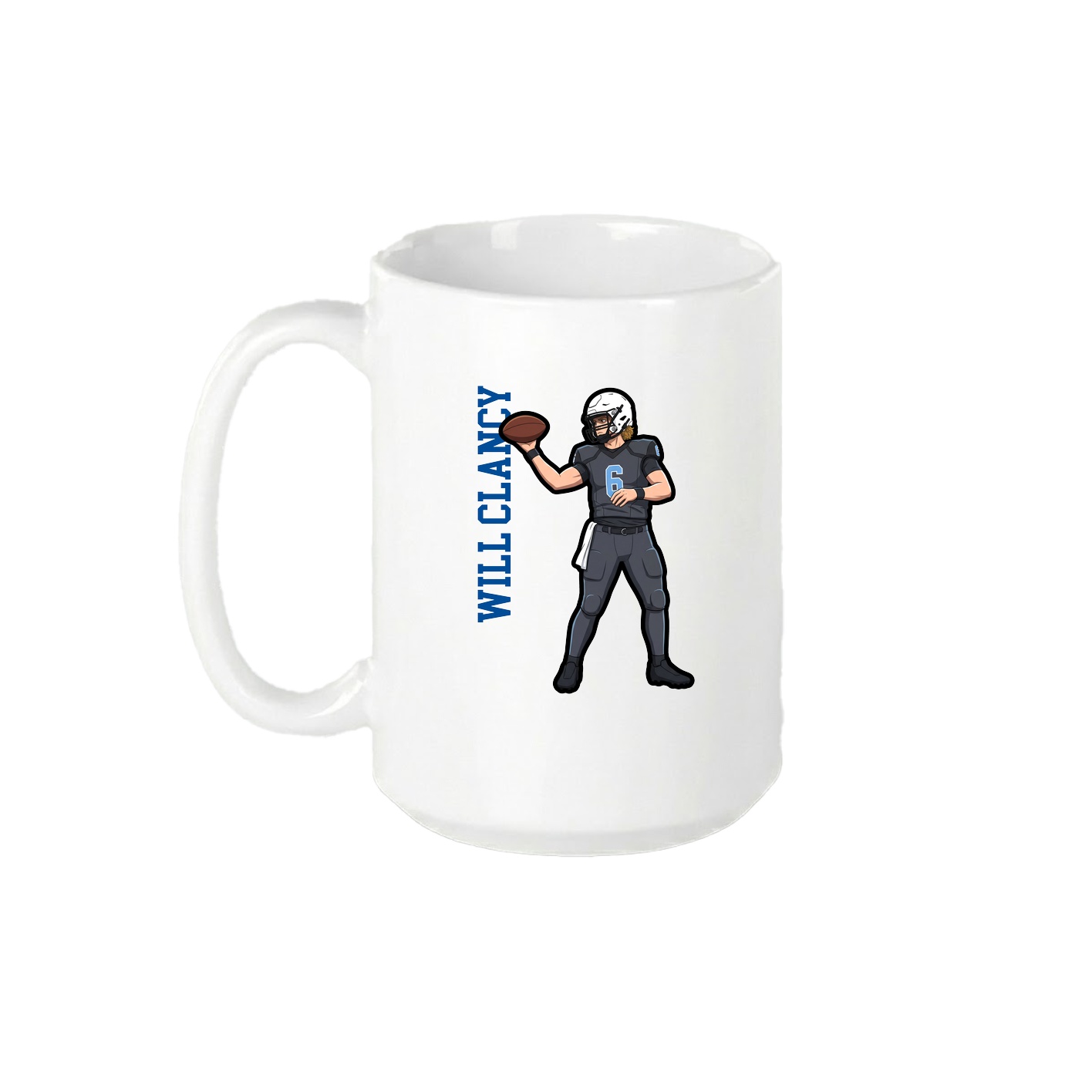 15oz Coffee Mug — Name Vertical in White