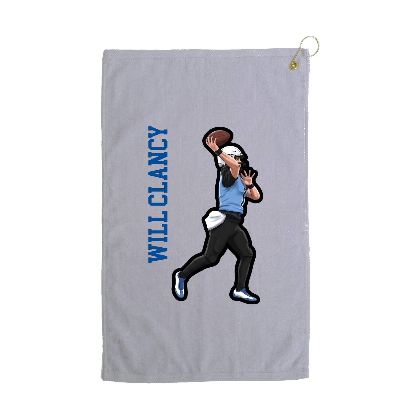 Golf Towel — Name Vertical in Grey