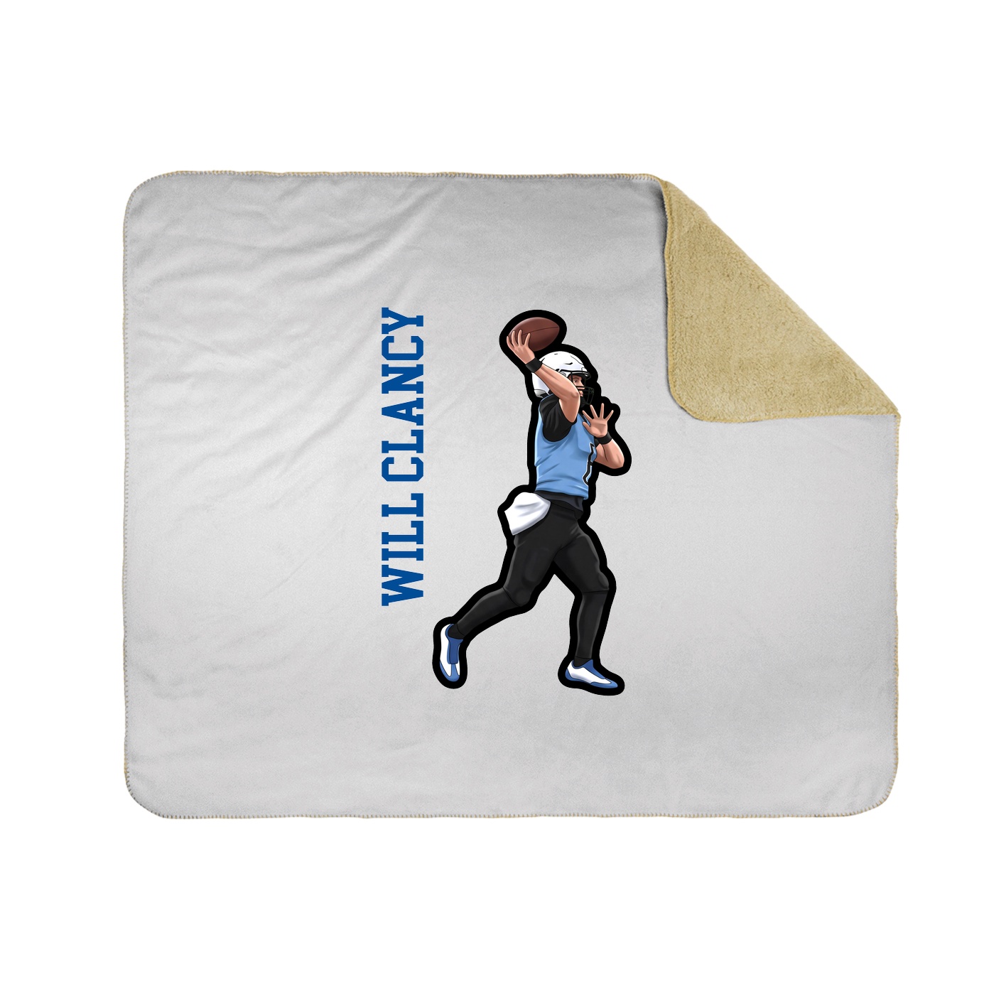 Throw Blanket — Name Vertical in White
