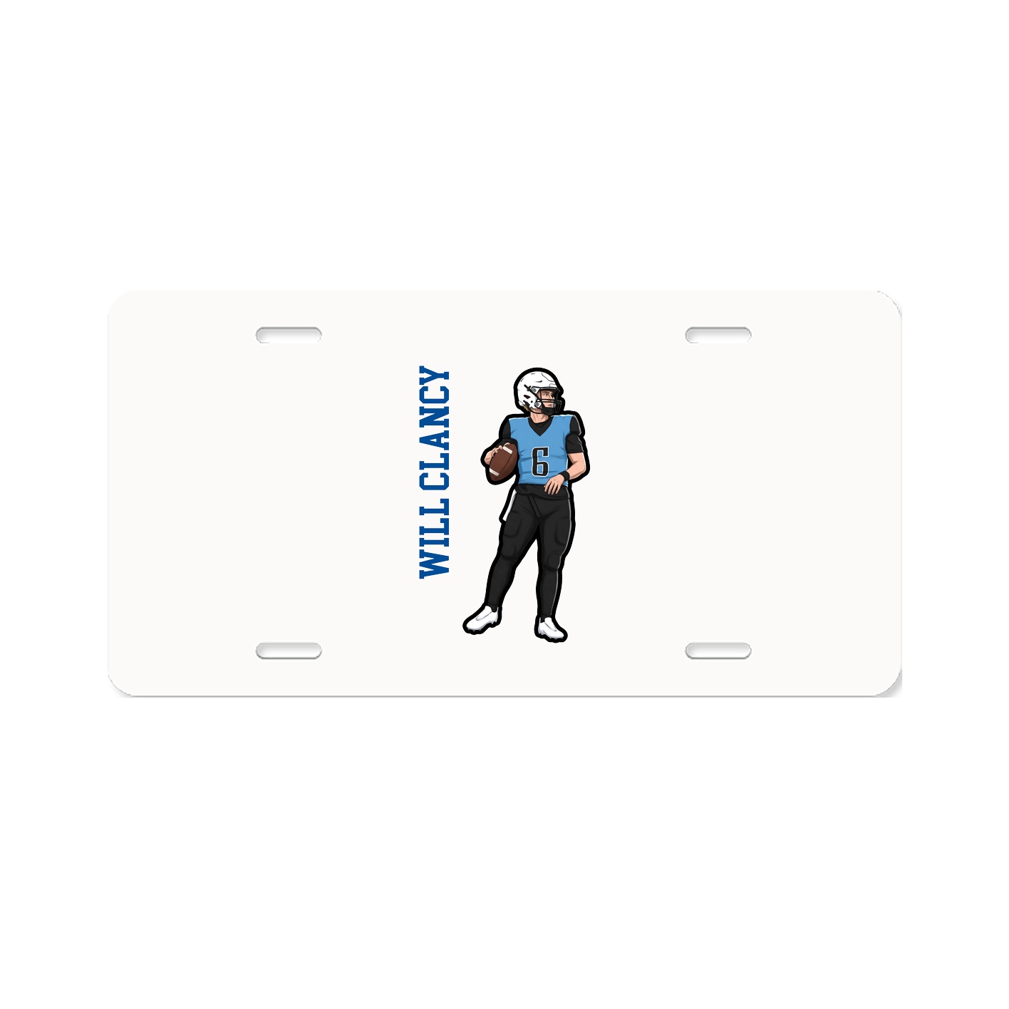 License Plate — Name Vertical in Classic