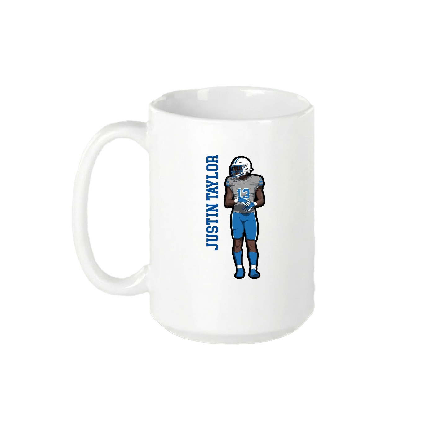 15oz Coffee Mug — Name Vertical in White