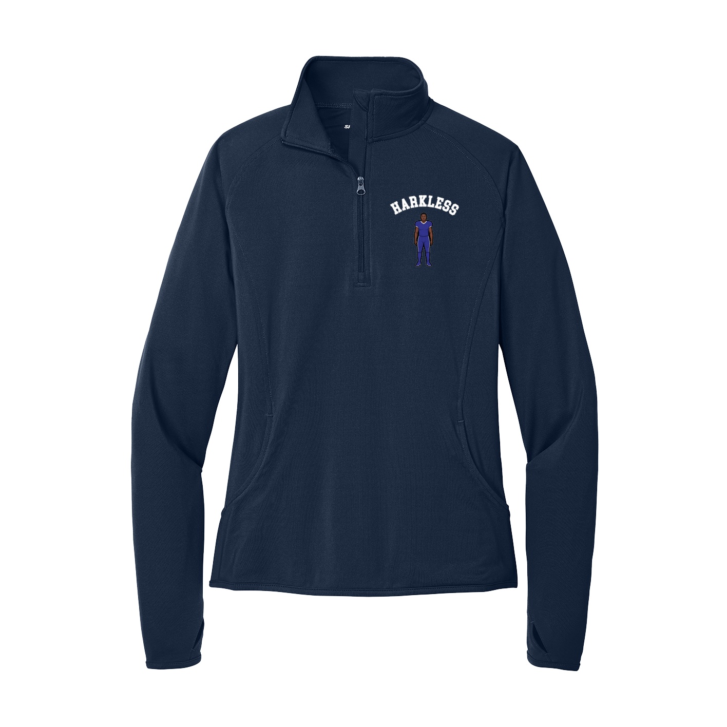 Women's Q-Zip Pullover — Shirsey Arch in Navy